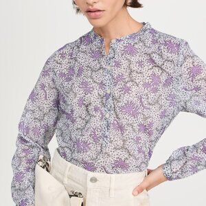 ISABEL MARANT ÉTOILE Maria Blouse Ecru/Lilac Women's Size 36/S